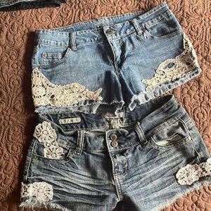 2 pairs cute jean shorts